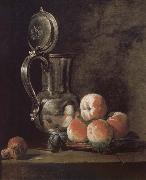 Jean Baptiste Simeon Chardin Metal pot with basket of peaches and plums Germany oil painting reproduction